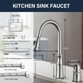 thumbnail image 6 of CES 2 Hole Kitchen Faucet with Pull Out Sprayer Stainless Steel Brushed Nickel Kitchen Faucet High Arc Pull Out Kitchen Sink Faucet with Side Single Handle, 6 of 8
