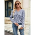 thumbnail image 4 of Womens Waffle Knit Tops V Neck Long Sleeve Shirts Dresy Casual Blouses Fall Outfits 2025, 4 of 8