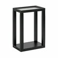 thumbnail image 4 of Kate and Laurel Keating Modern Rectangle Mango Wood End Table, 16 x 10 x 24, Clear Glass and Black, Decorative Contemporary Ribbed Glass Side Table for Bedroom Nightstand or Living Room Accent, 4 of 8