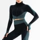 thumbnail image 2 of Traje deportivo de cintura alta para mujer, traje deportivo de burbujas para levantamiento de cadera, alta elasticidad, para correr, traje de Yoga sin costuras con cremallera, 2 of 4