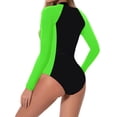 thumbnail image 2 of Cmfcve Surfing Long Sleeve Swimsuits for Women One Piece Rash Guard Bathing Suit Beach Full Coverage Swimwear, 2 of 7
