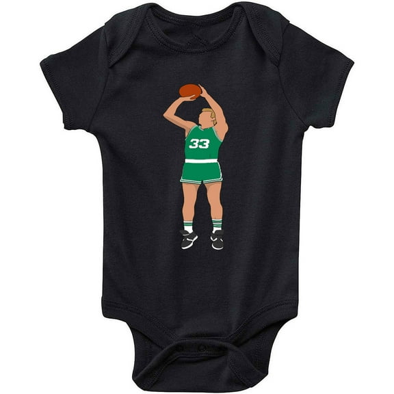 BLACK Celtics Larry Bird Larry Legend Pic Baby 1 Piece