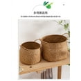thumbnail image 4 of NUOLUX Woven Storage Box Japanese Style Woven Sundries Basket Cosmetics Organizer Box Woven Flower Basket, 4 of 5