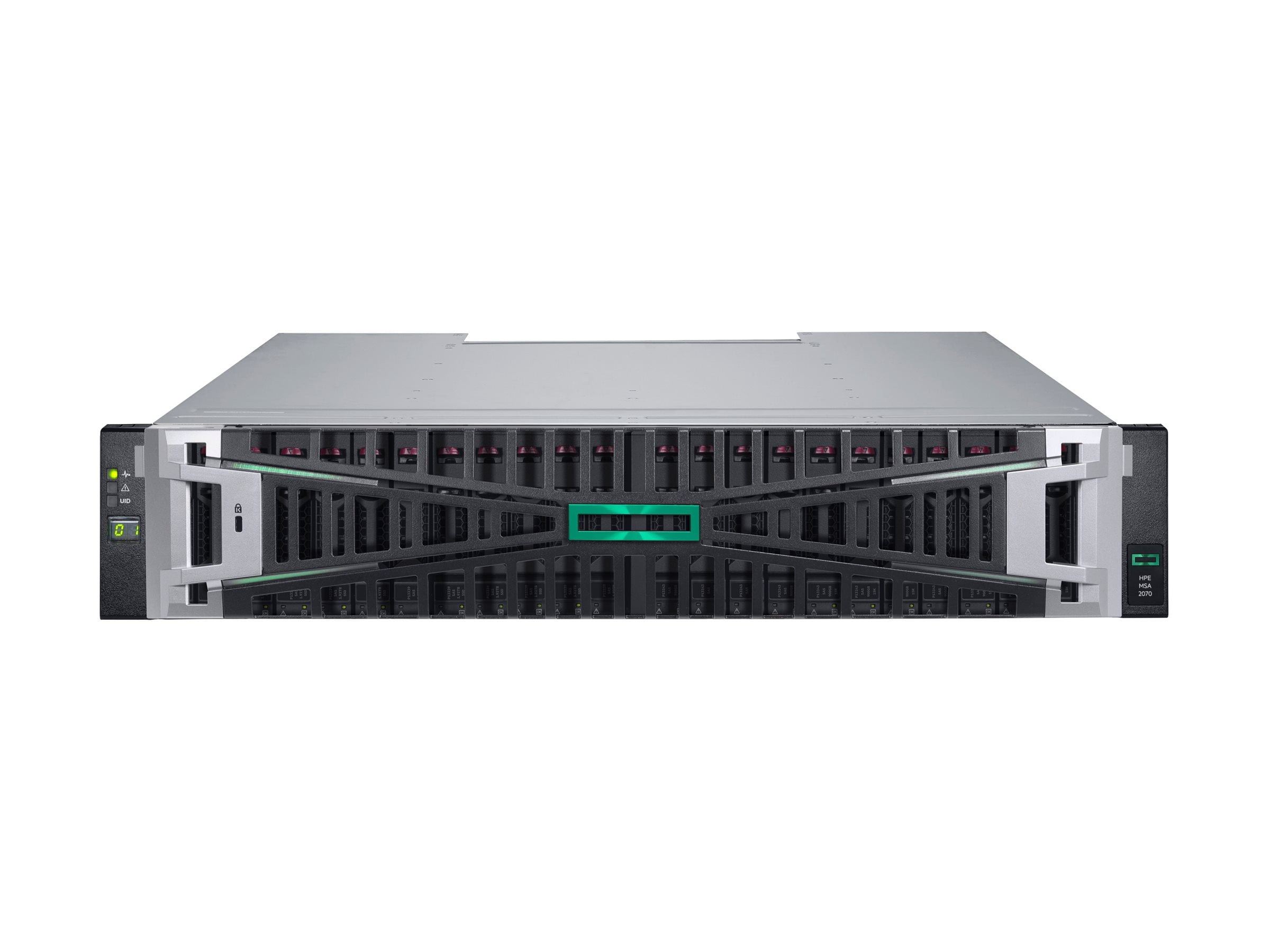 HPE Modular Smart Array 2070 12Gb SAS SFF Storage - 7th Generation - solid state / hard drive array - 0 TB - 24 bays (SAS-3) - SAS 12Gb/s (external) - rack-mountable - 2U
