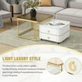 2in1 Square Nesting Coffee Table with Wheels & Drawers Stackable Side
