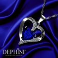 thumbnail image 5 of DEPHINI Blue Heart Necklace 925 Sterling Silver Heart Pendant CZ, 5 of 6