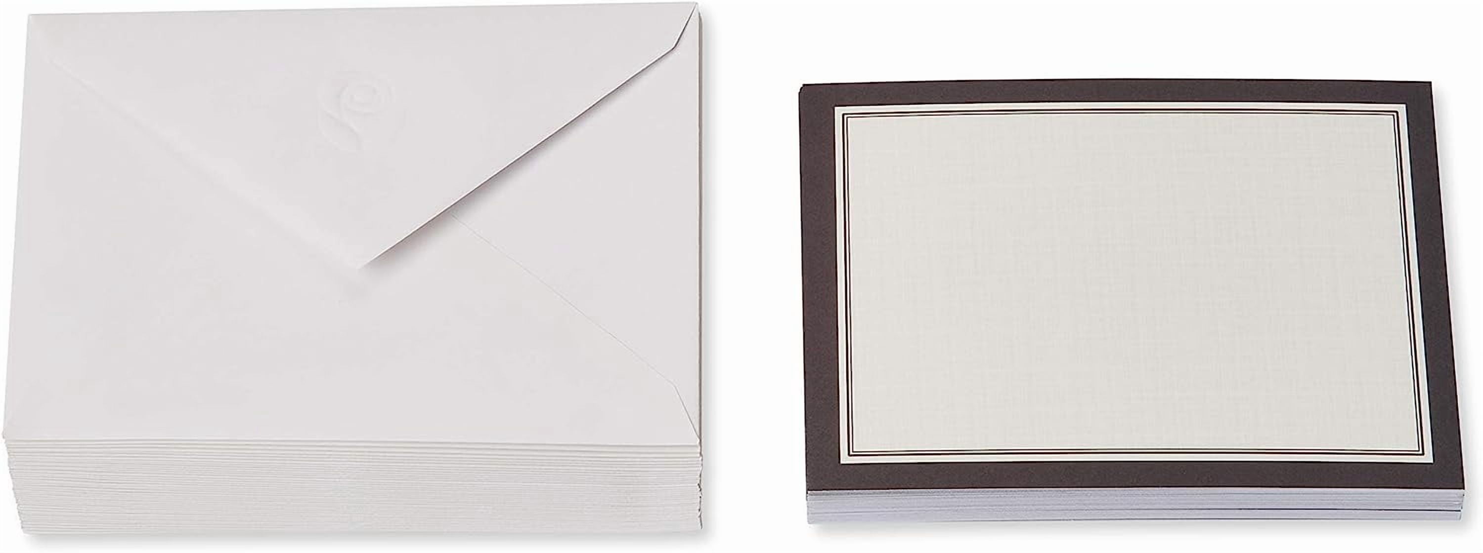 American Greetings Single Panel Blank Cards with Envelopes, White with Black Border (40-Count)