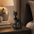 thumbnail image 5 of Clearance! Halloween Black Cat Figurine, Sculpted Bronze Style Cat Statue, Vintage Gothic Halloween Decoration for Halloween Indoor Tabletop Home Party Decor, 5 of 5