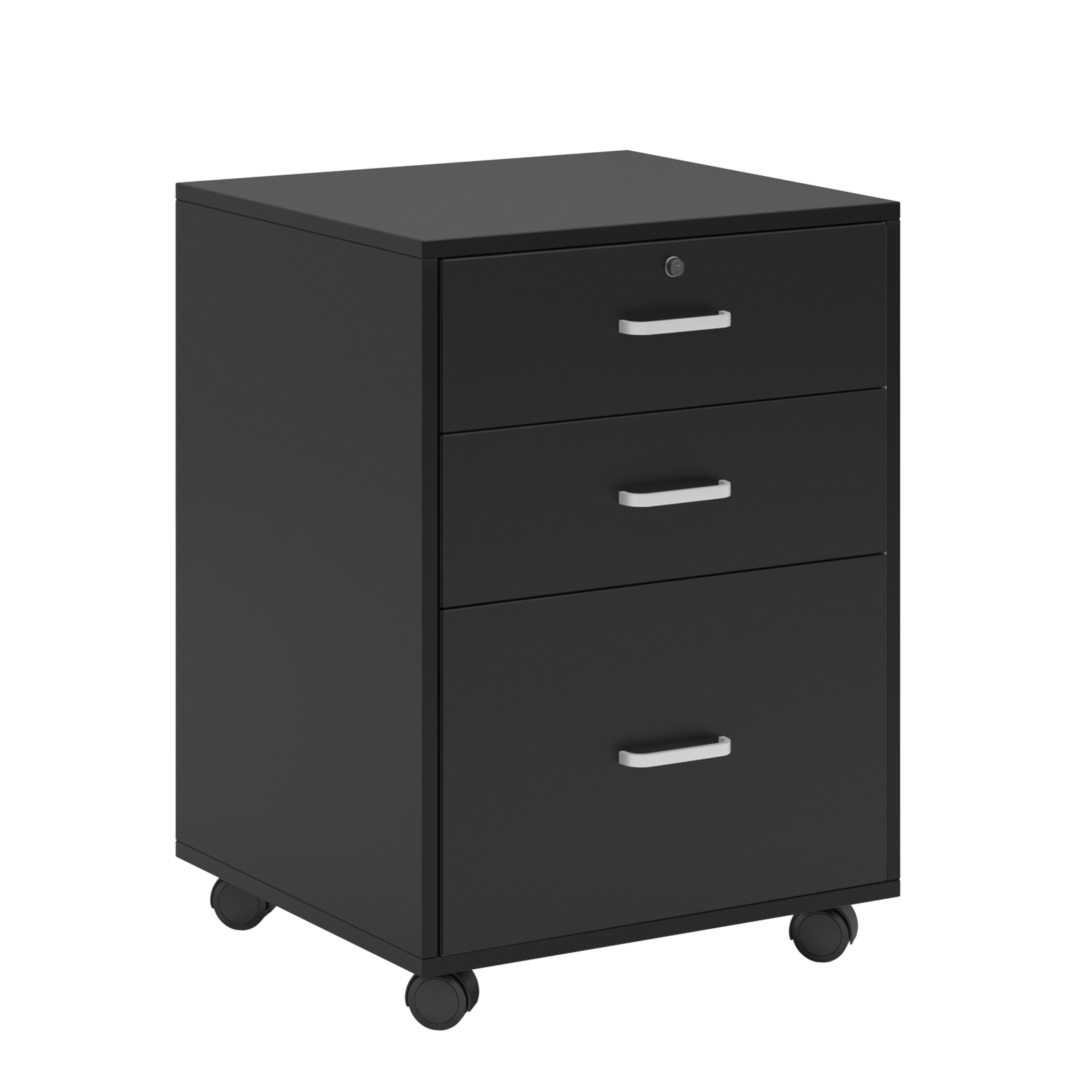 3 Drawer Mobile File with Lock and Wheels, Rolling Filing