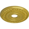 thumbnail image 3 of Ekena Millwork 16 1/4"OD x 3 5/8"ID x 1"P Wreath Ceiling Medallion (Fits Canopies up to 5 1/2"), Hand-Painted Rich Gold, 3 of 6
