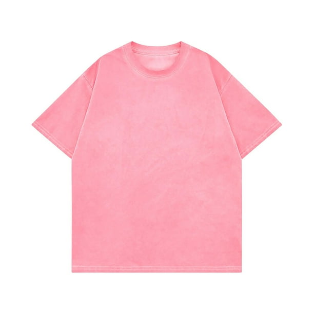pstuiky camisetas de hombre, Camisas casuales vintage de color liso con cuello redondo y manga corta para hombre ropa de hombre xxl