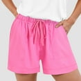 thumbnail image 5 of vigerkar Casual Shorts for Women Comfy Elastic Waist Drawstring Pocket Shorts Pants Pink, XXL, 5 of 9