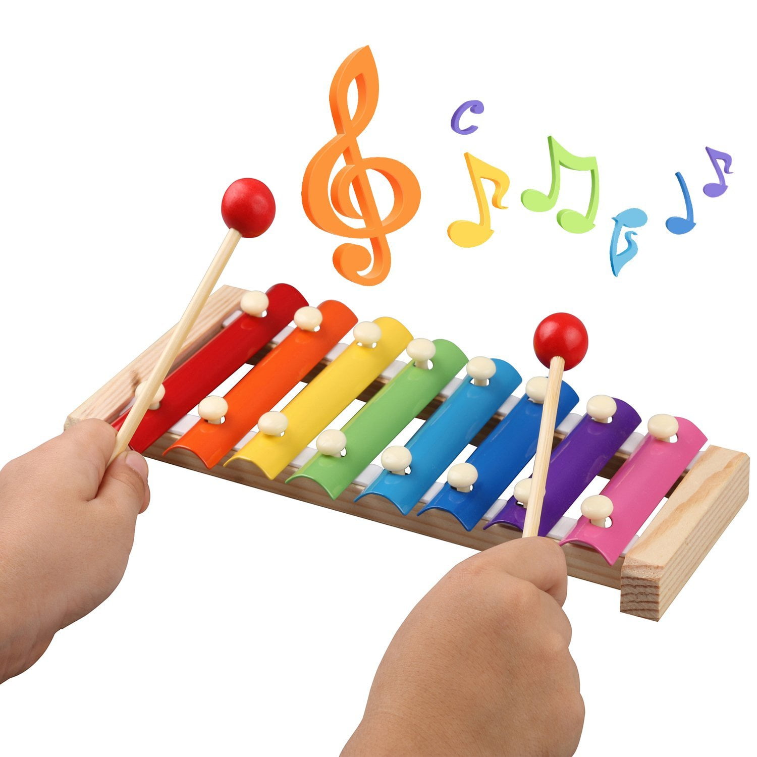 Kids Musical Instrument Wooden Handle Percussion Toy Early Education SA 