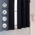 thumbnail image 4 of Chyhomenyc Short Blackout Curtains 24 Inch Length, Rod Pocket Kitchen Curtains for Small Windows, Half Window Tier Curtains for Basement Cabinet Camper RV Bunk, 2 PCS, Each 30Wx24L, Black, 4 of 8