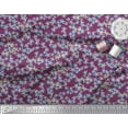 thumbnail image 2 of Soimoi Pink polyester Crepe Fabric Forget Me Not Bush Floral Print Fabric By Yard 52 Inch Wide, 2 of 3