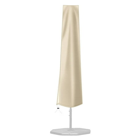 Dezsed Umbrella Covers Patio Water-proof Market Parasol Covers with Zipper for 9ft to 12ft Outdoor Umbrellas Large- Beige
