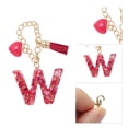 thumbnail image 4 of Unique Bargains 1 Pc Heart Tassel Letter W Water Cup Pendant for Office Red Alloy Plastic, 4 of 5
