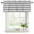 thumbnail image 2 of 2 Panels Grey White Ombre Stripe Valance for Windows, Farmhouse Modern Art Striped Light Filtering Kitchen Curtains, Rod Pocket Window Treatment Curtain Valances for Living Room Bedroom, 42"x12", 2 of 9