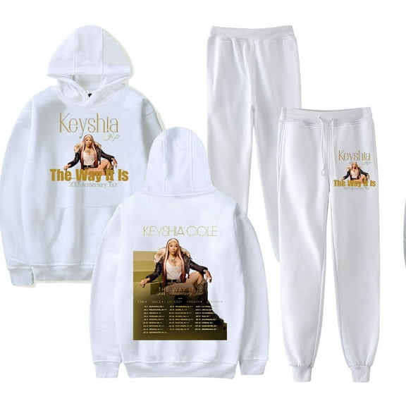 keyshia Cole Tour 2025 Merch Hoodie and SWEATPANTS set pop print Unisex Casual Street Clothing