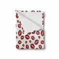 thumbnail image 2 of Kiss Soft Flannel Fleece Throw Blanket, Monochrome Design Warm Tone Girl Kises, Cozy Plush for Indoor and Outdoor Use, 60" x 80", Ruby and White, by Ambesonne, 2 of 6