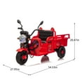 thumbnail image 2 of 12V Kids Ride On 3 Wheel Dump Truck Trike with LED Lights, Music, Anti Slip Wheels, Cargo Bed & Long Battery Life, Electric Cargo Ride on Toy for Boys & Girls Ages 3-7, Red, 2 of 11