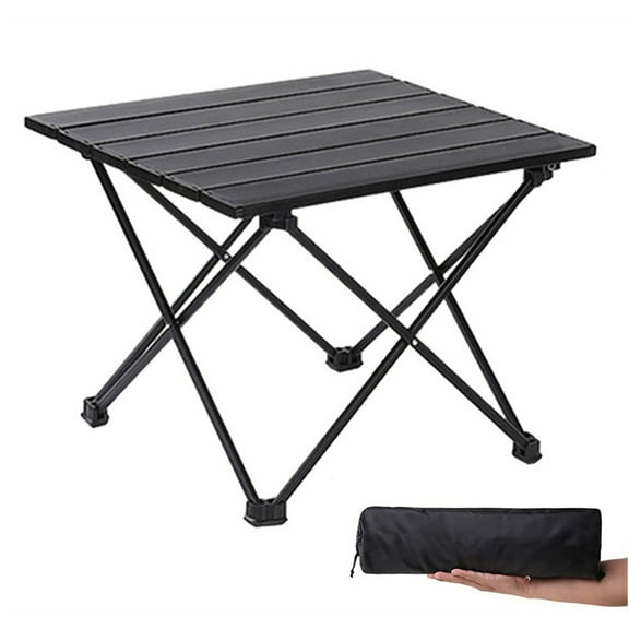 Outdoor Iron Folding Table with Storage Bag, Portable Roller Shutter, Camping