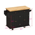 thumbnail image 5 of Kitchen Island on Wheels, 35.43" Rolling Kitchen Cart with 2 Drawers and 4 Door Cabinet, Black Mobile Kitchen Cabinet, 5 of 9