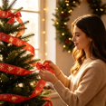 thumbnail image 7 of Clearance Under $1 Holiday Christmas Ribbon for Wreaths and Mantel Displays, Satin-Like Craft Ribbon, 7 of 7