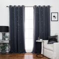 thumbnail image 5 of Aurora Home Night Sky Laser Punched Blackout Thermal Silver Grommet Curtains (Set of 2) Lilac, 5 of 5