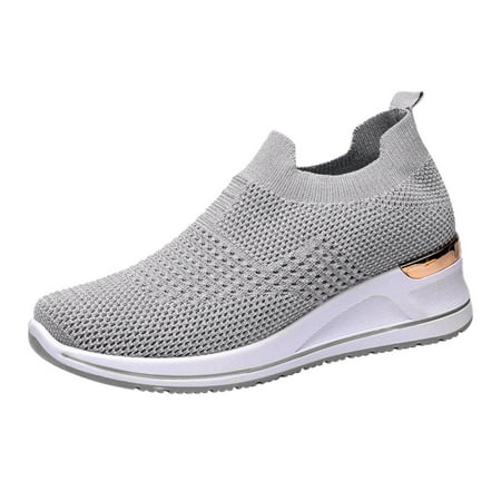 

TOWED22 Walking Shoes Women Sock Sneakers Lightweight Comfy Breathable Casual Pull-on Daily Shoes Women s Sports Shoes(Grey 8.5)