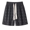 thumbnail image 4 of MYAOYI Mens Shorts Daily Wear Shorts Graphic Print Elastic Waist Drawstring Loose Fit Summer Casual Fashion Shorts with Pockets, 4 of 8