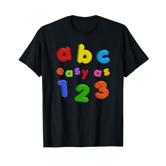 Colorful Alphabet ABC Easy As 123 Lower Case Fridge Magnets T-Shirt