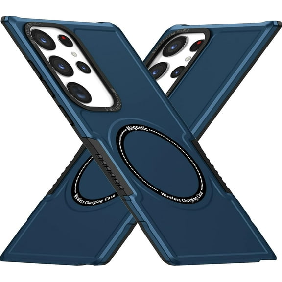 Magnetic Phone Case for Samsung Galaxy S23 Ultra Compatible for Magsafe, Military-Grade Shockproof Protective Case with Built-in Magnet Circle for Samsung Galaxy S23 Ultra, MS Navy Blue