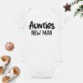 thumbnail image 4 of Aunties New Man - Baby Clothes - Funny Newborn Bodysuit Outfits for Boys White-style-1 18months, 4 of 7
