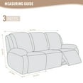 thumbnail image 5 of Timeles Recliner Covers, Stretch Reclining Chair Covers, Recliner Sofa Slipcovers Stripe Jacquard Recliner Couch Covers Furniture Protector Covers for Pet Kid (3 Seater, Cream), 5 of 7