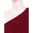 thumbnail image 7 of YiZYiF Women's Praise Dance Dress One Shoulder Flared Sleeve High Low Hem Church Worship Overlay Tunics Burgundy L, 7 of 7