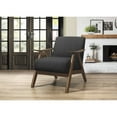 thumbnail image 7 of Tcbosik Mid Century Modern Accent Chair with Arms, Upholstered Living Room Chair with Wood Frame, Retro Reading Chair Armchair with Thick Cushion for Bedroom Living Room (Dark Gray), 7 of 7