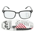 thumbnail image 1 of Gafas de lectura anti-rayos azules, montura grande vintage, gafas de lectura unisex, lentes transparentes+250 negro, 1 of 8