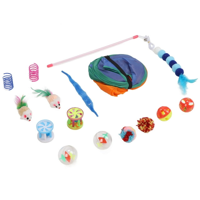 Jouets Assortis pour Chaton, Soulagement de l'Ennui Ensemble Interactif Coloré de Jouets pour Chat pour Animaux de Compagnie