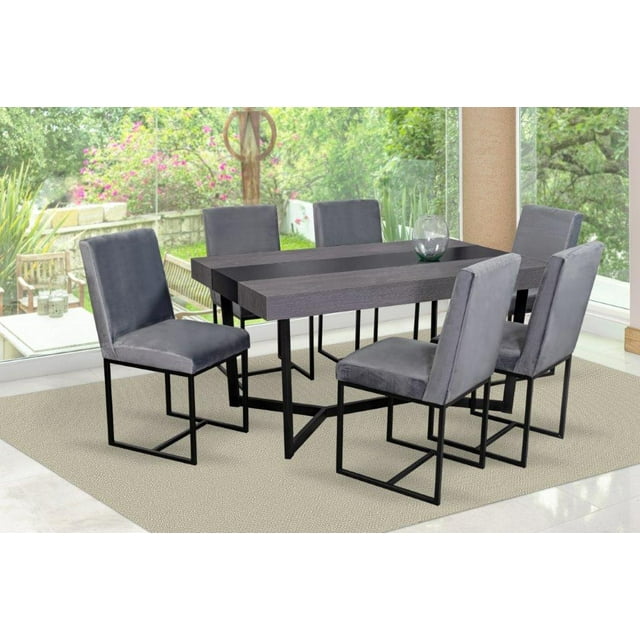 Comedor Alpes Gris 6 Sillas Tubular y Cubierta de Formica