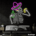 thumbnail image 2 of Craftnamesign Mexican Skull Neon Sign, Tacos Italian Restaurant Decor, 2 of 4