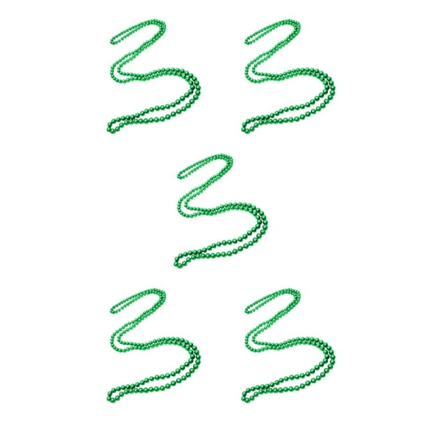 Guardurnaity Collar con cuentas de perlas, gargantilla multicapa estética, suéter de cumpleaños, ropa, joyería, regalo, accesorios de disfraz, Verde 5piezas