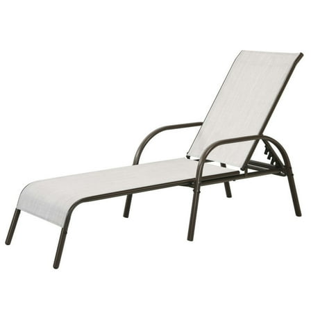 GVN Chaise Lounge Outdoor, Lounge Chair Outdoor,Adjustable Patio Chaise Folding Lounge Chair with Backrest-Gray