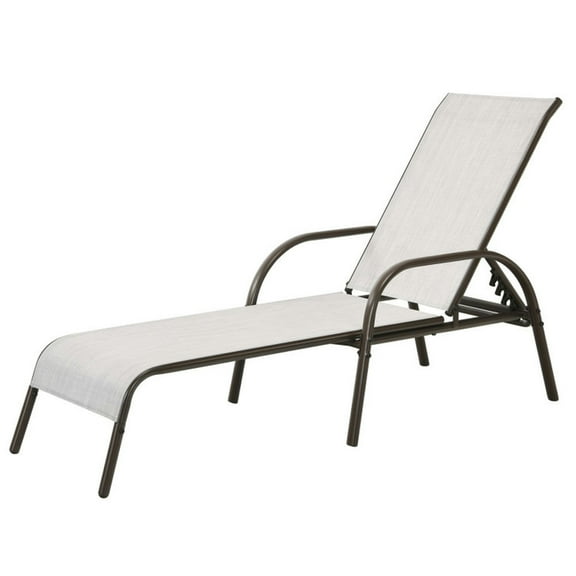 GVN Chaise Lounge Outdoor, Lounge Chair Outdoor,Adjustable Patio Chaise Folding Lounge Chair with Backrest-Gray