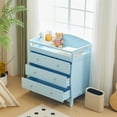 thumbnail image 4 of Zimtown Wood Changing Table with Drawers,Baby Dresser, Infant Diaper Station Nursery Organizer, Light Blue, 4 of 11