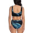 thumbnail image 3 of Daiia Ocean Turtle Women's Bikini Set Two Piece Swimsuit High Waisted Bikini Adjustable Straps Bikini Perfect for Beach, Pool, and Summer Vacation-Large, 3 of 9
