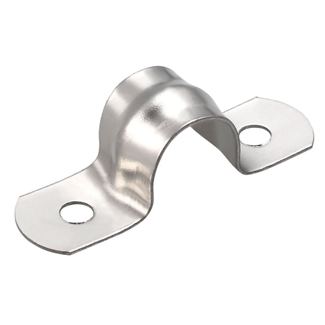 Unique Bargains Sangle de Tuyau Rigide 12mm, Acier Inoxydable 304, Pinces à 2 Trous, 20 Pcs