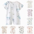 thumbnail image 4 of Baby Onesies Boy Short Sleeve Graphic Print Button Climbing Suit Baby Summer Jumpsuit, 4 of 4