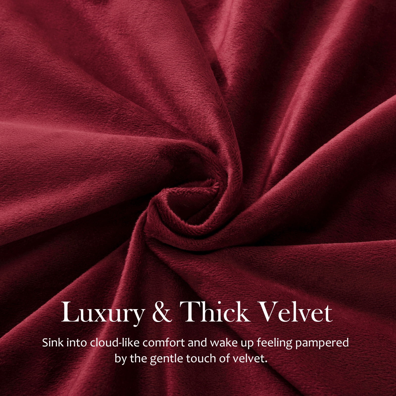 Burgundy Velvet Comforter Set Queen, Ruffled Fluffy Plush Bedding with Pillowcases, All-Season Cozy Luxury Bed Set for Women & Girls
