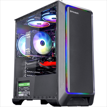 IPASON Gaming Desktop PC,AMD Ryzen 5 5600(6 Core 3.5GHz),NVIDIA RTX4060,16GB RAM - 1TB M.2 NVMe - 650W PSU - Windows 11 home - WIFI - New